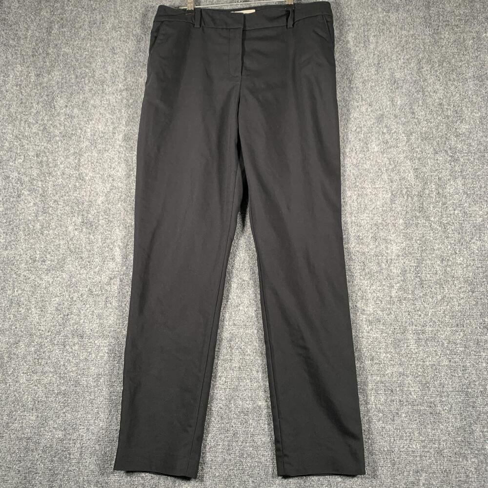 Hobbs Dress Pants Womens 8 Black Twill Straight Leg Zip Pockets Workwear Office